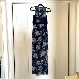Black floral Miss Selfridge maxi dress size 4
